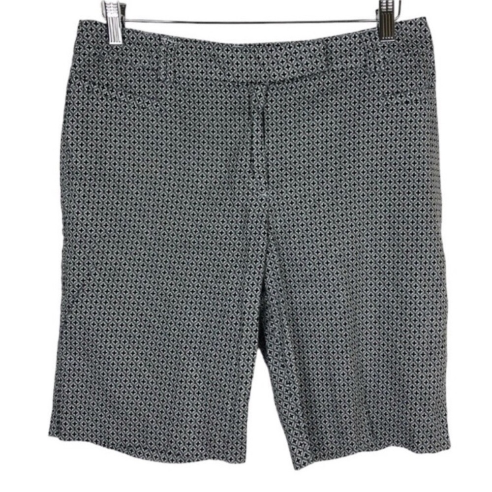 GEORGE Women’s Size 10 Bermuda Shorts BLACK & White Color Flat Front